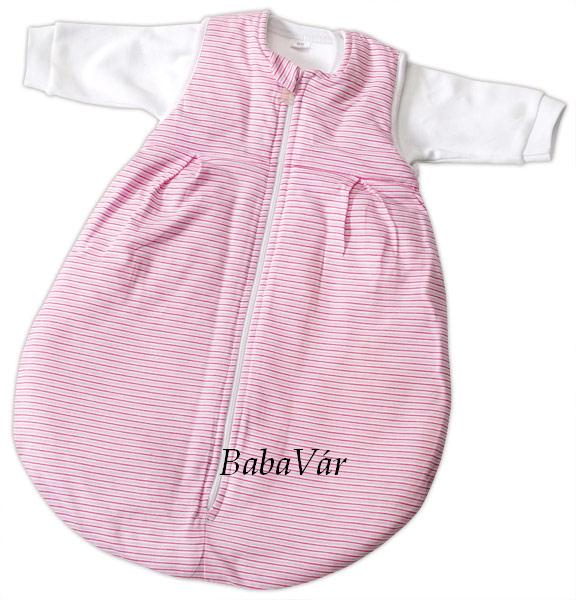 Easy Baby rózsaszín csíkos bélelt hálózsák