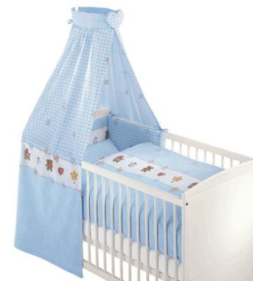 Zöllner Paplan és párnahuzat szett kiságyba Lullaby kék Zöllner ágynemű szett bölcsőbe | BabaMamaOutlet.hu