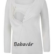 Bellybutton fehér hosszú ujjú Kismama/szoptatós felső