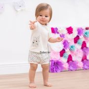 Bornino MILLE FLEURS fehér cicás rövid ujjú póló Bornino MILLE FLEURS fehér cicás rövid ujjú póló